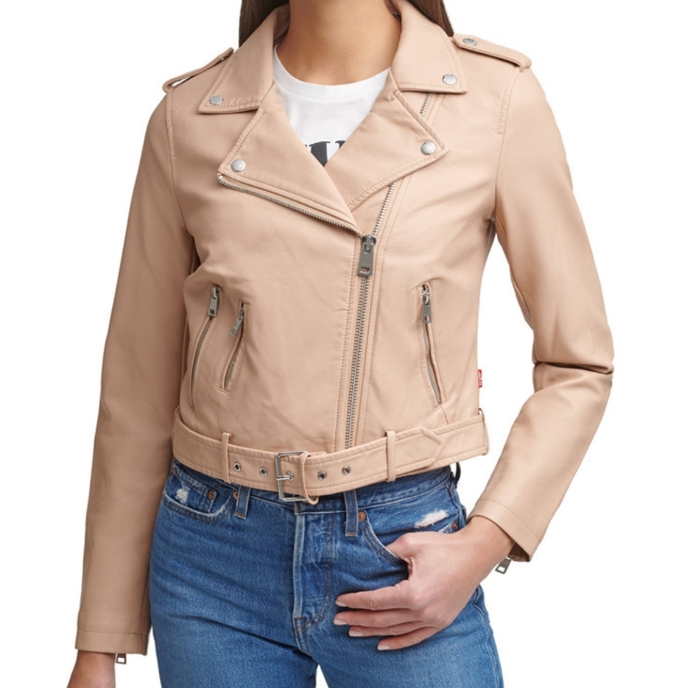 Levi's® Women's Faux-Leather Moto Jacket - SIZE: MEDIUM